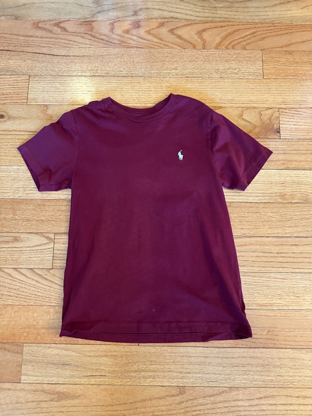 Ralph Lauren Kids Short Sleeve Tee in Maroon and White. Size youth M (10-12)
